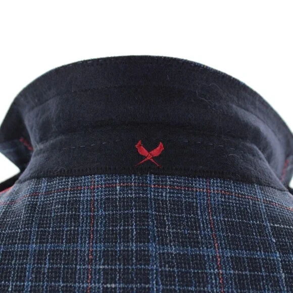 Cardinal of Canada NWT Wool Blend Sport Coat Size 40S US In Blue w/ Coral Plaid